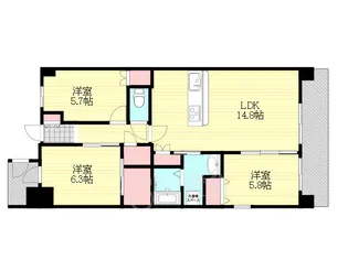 大阪府大阪市淀川区三津屋北1丁目【マンション】の間取り