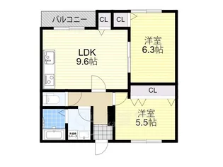クレセル利倉東2【3階】の間取り