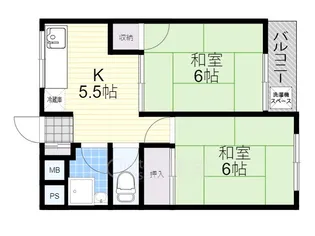 千里七尾マンション【5階】の間取り