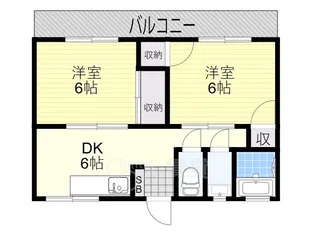 シャローム上新庄【5階】の間取り