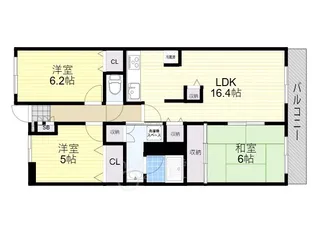 ジオ緑地公園シティフォレスト【2F号室】の間取り