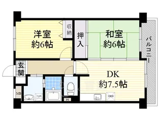 大阪府豊中市上新田2丁目【マンション】の間取り