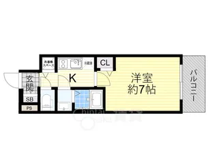 プレサンス大阪福島シエル【7階】の間取り