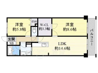 大阪府茨木市奈良町【マンション】の間取り