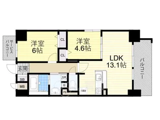 大阪府摂津市千里丘東2丁目【マンション】の間取り