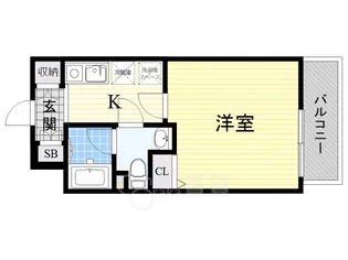 ハピネス江坂【2階】の間取り