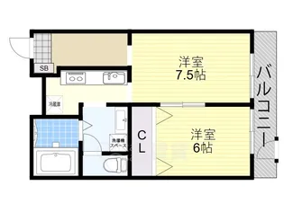 箕面コーポ【1階】の間取り