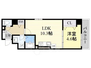 ハックベリー茨木南【3階】の間取り