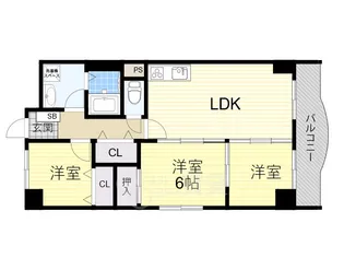 リヴァーウィンド【5階】の間取り