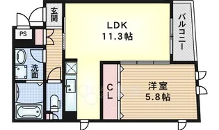 大阪府摂津市別府2丁目【アパート】の間取り