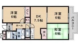 ロイヤル清風荘【1階】の間取り