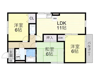 大阪府摂津市正雀2丁目【アパート】の間取り