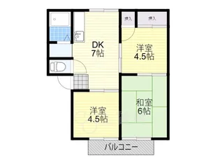 ドミール西3号棟【1階】の間取り