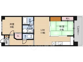 大阪府大阪市淀川区東三国6丁目【マンション】の間取り
