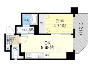 クレグラン北梅田【3階】の間取り