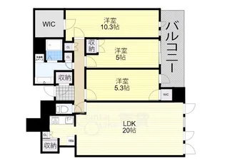 シエリアタワー千里中央【36階】の間取り