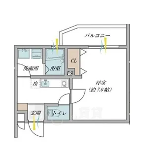 プルメリア阪大前【2階】の間取り