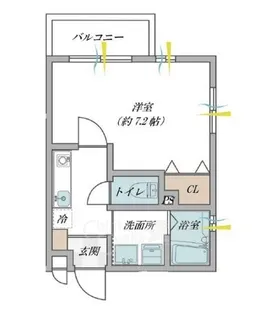 プルメリア阪大前【1階】の間取り