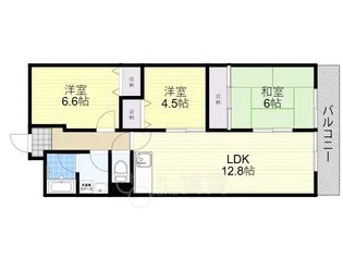 大阪府吹田市千里山高塚【マンション】の間取り