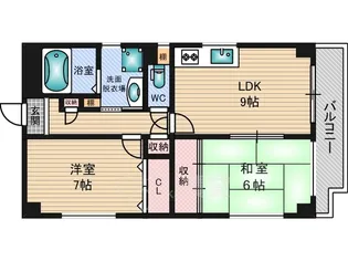大阪府大阪市淀川区東三国6丁目【マンション】の間取り