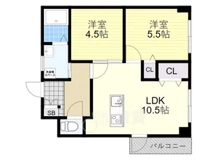 フィルドスルー司マンション【2階】の間取り