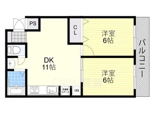 レジデンスパーシモン【4階】の間取り