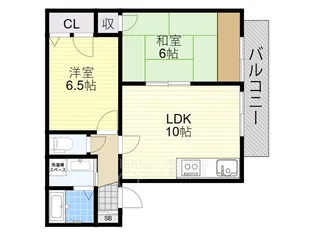 アピオ千里A棟【2階】の間取り