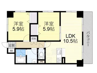 ラ・ファミリア豊中【6階】の間取り