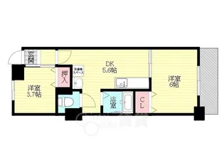大阪府大阪市淀川区十三元今里2丁目【マンション】の間取り