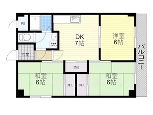 シャトー黒田【7階】の間取り