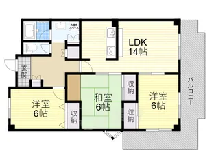 エミネンス南茨木【6階】の間取り