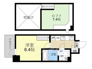 リセス大阪イースト【7階】の間取り