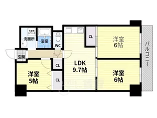 サンハイム第3中津【7階】の間取り
