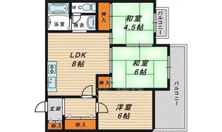 カルム新森【2階】の間取り