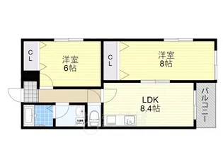 クレセル利倉東1【3階】の間取り