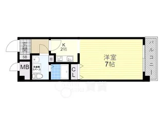 レジュールアッシュ江坂【4階】の間取り