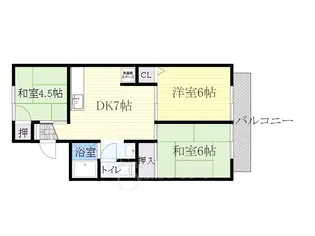 アゼリアガーデンハイツ B棟【2階】の間取り