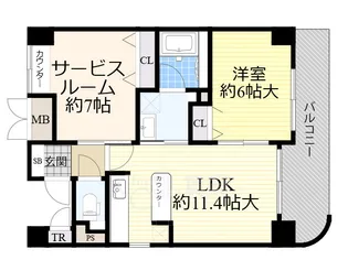 大阪府大阪市淀川区十三東1丁目【マンション】の間取り