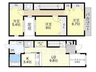 VISSO(ワンちゃんと私の家)【1階】の間取り
