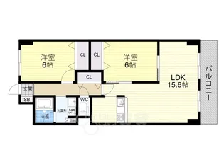 天満リバーサイドプラザ【9階】の間取り