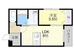 グランイニシオ都島【1階】の間取り