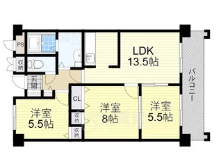 パークハイツアイリス1号館【5階】の間取り