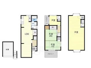 大阪府東大阪市南鴻池町1丁目【一戸建】の間取り