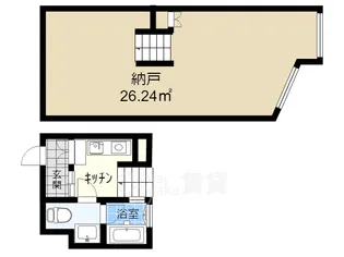 ハーミッツセル天神橋【4階】の間取り