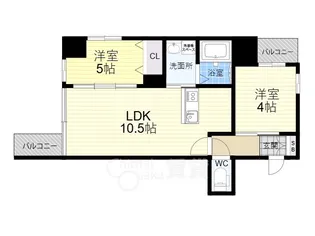 インペリアルスイート南堀江【7階】の間取り