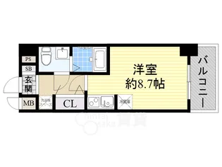 エスリード梅田北【6階】の間取り