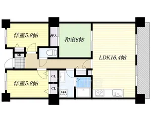 大阪府吹田市千里山西4丁目【マンション】の間取り