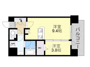 アーバネックス江坂広芝【13階】の間取り