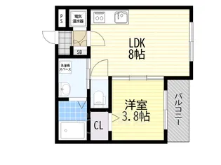 アーバンヴィラ摂津【2階】の間取り