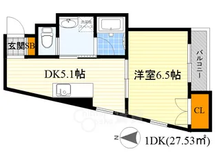グランドールハタダビルディング2【6階】の間取り